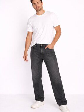 Levi’s 569 Loose Straight Jeans 36x34 Black Wash Relaxed Fit Denim Casual Street